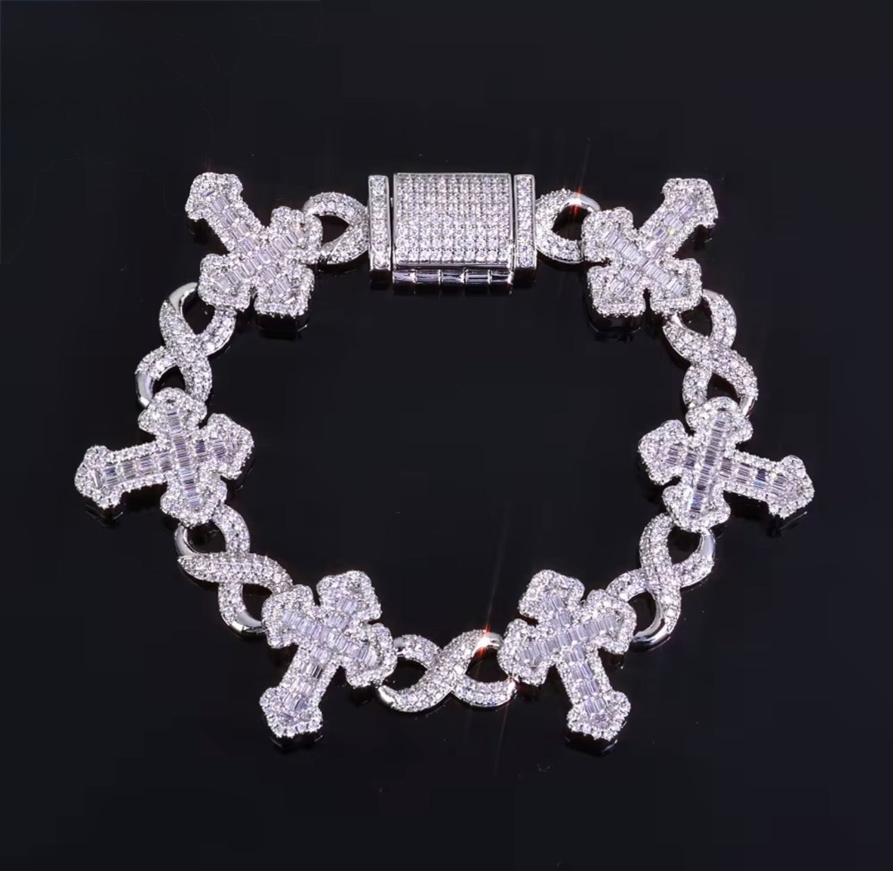 Pulsera cruces brillantes
