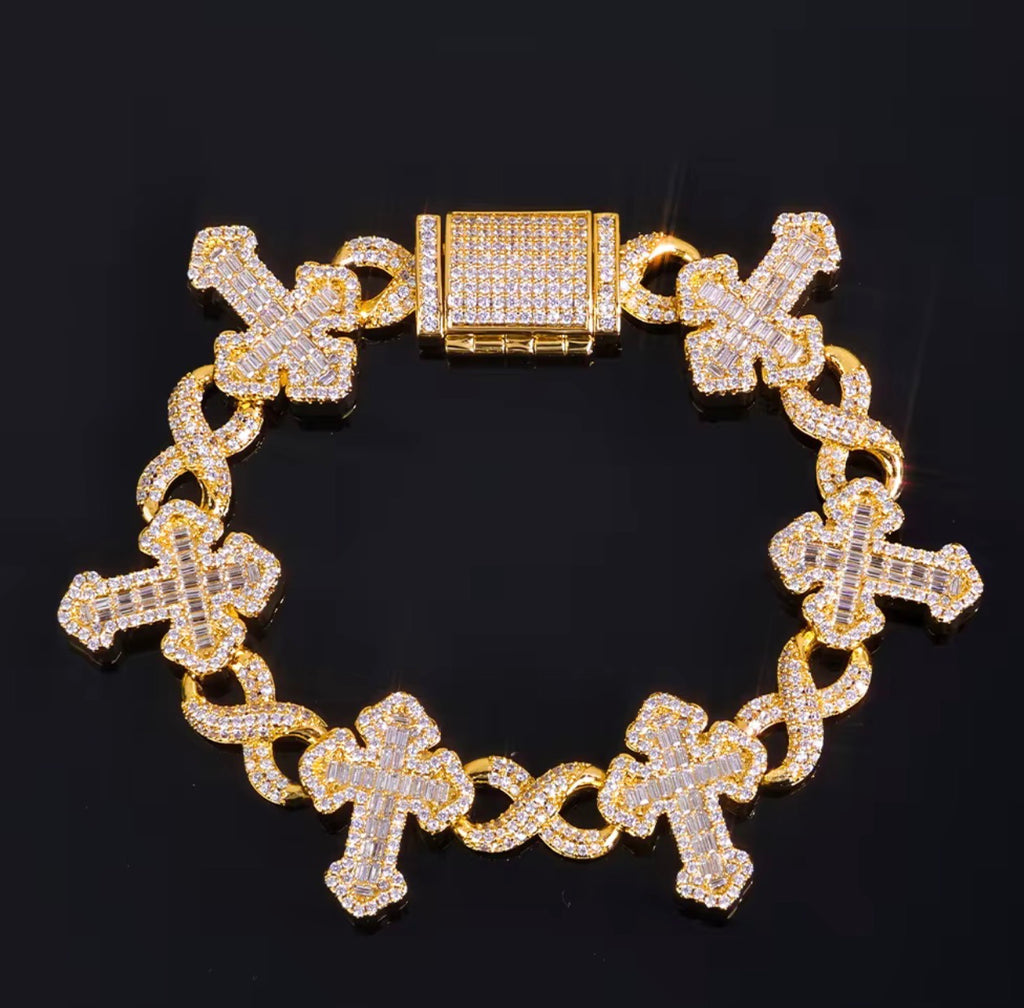 Pulsera cruces brillantes